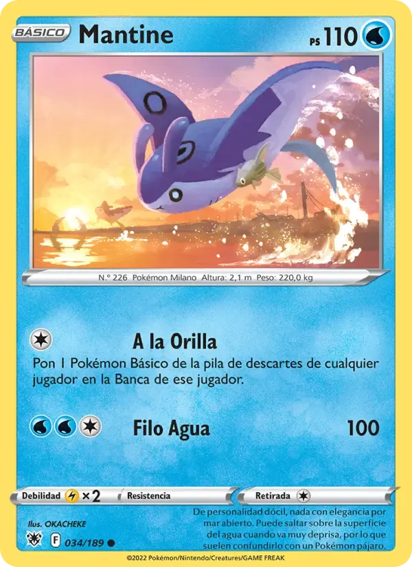 Mantine — Resplandor Astral 34 Spanish Pokémon card