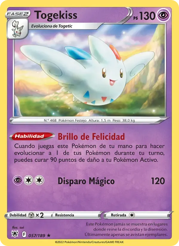 Togekiss — Resplandor Astral 57 Spanish Pokémon card