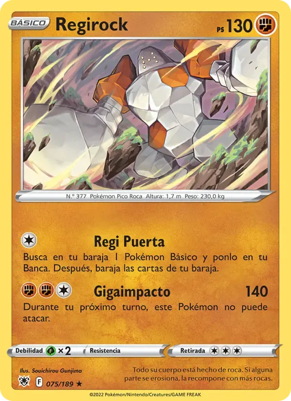 Regirock — Resplandor Astral 75 Spanish Pokémon card