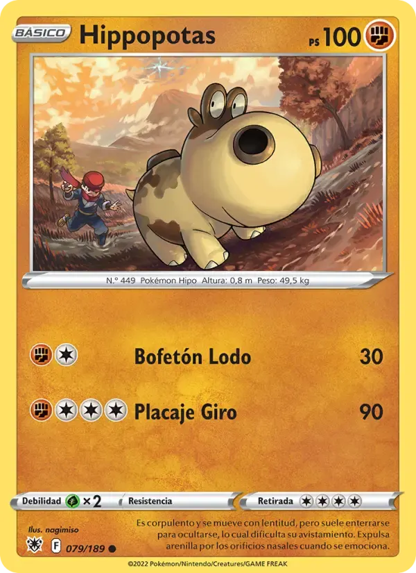 Hippopotas — Resplandor Astral 79 Spanish Pokémon card