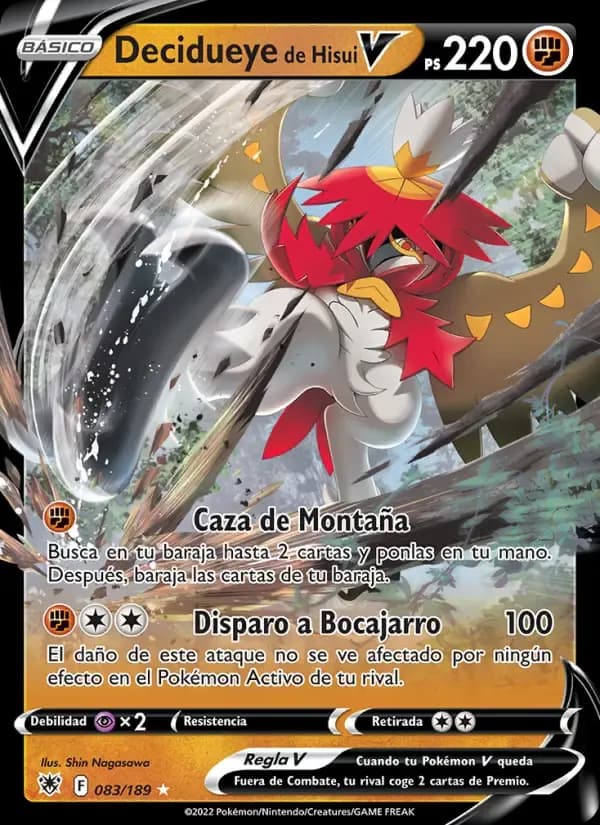 Decidueye de Hisui V — Resplandor Astral 83 Spanish Pokémon card