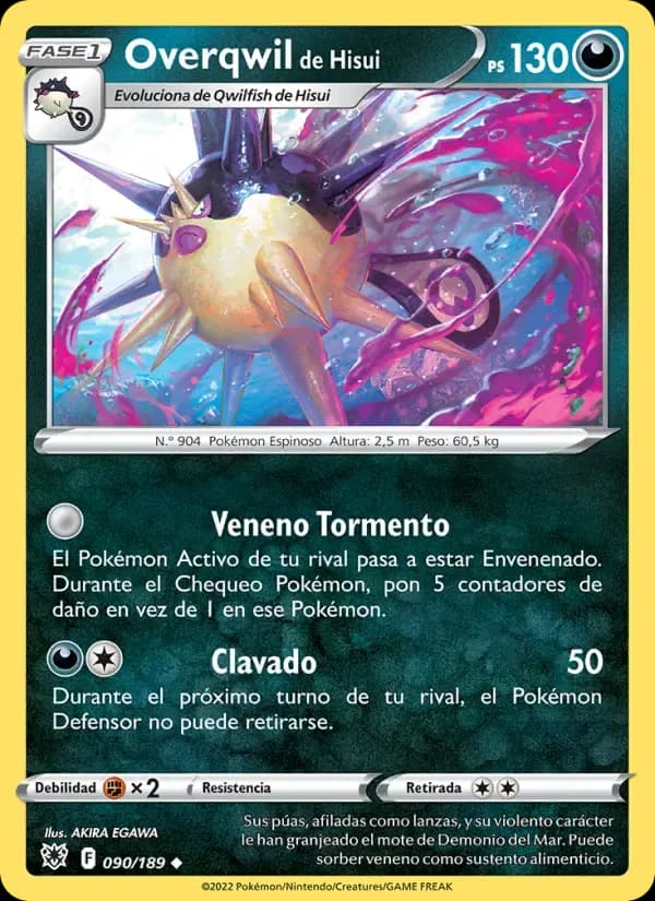 Overqwil de Hisui — Resplandor Astral 90 Spanish Pokémon card