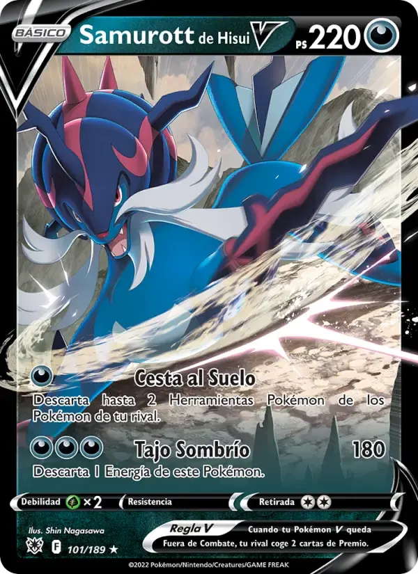 Samurott de Hisui V — Resplandor Astral 101 Spanish Pokémon card