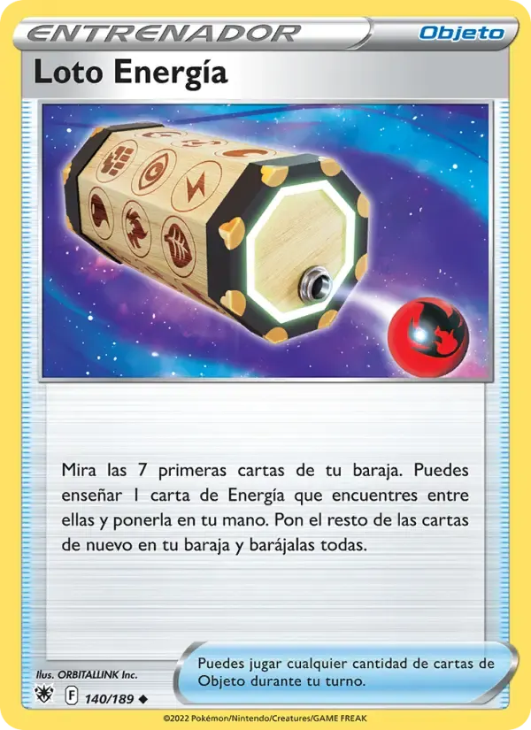 Loto Energía — Resplandor Astral 140 Spanish Pokémon card