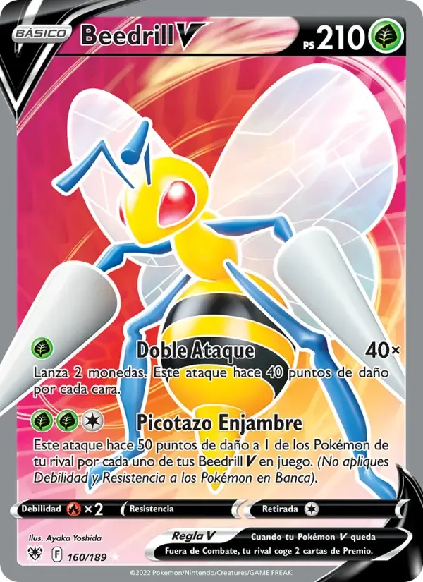 Beedrill V — Resplandor Astral 160 Spanish Pokémon card