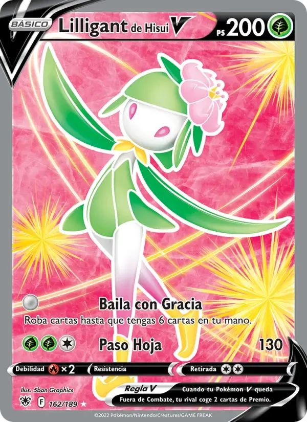 Lilligant de Hisui V — Resplandor Astral 162 Spanish Pokémon card