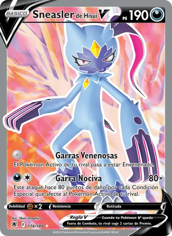 Sneasler de Hisui V — Resplandor Astral 174 Spanish Pokémon card