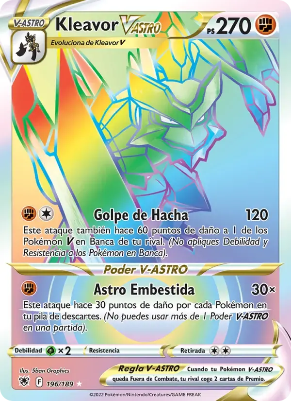 Kleavor V-ASTRO — Resplandor Astral 196 Spanish Pokémon card