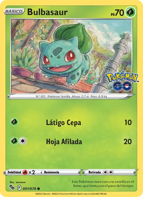 Bulbasaur — Pokémon GO 1 Spanish Pokémon card