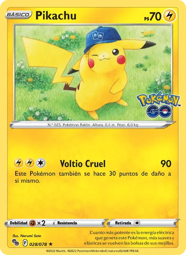 Pikachu — Pokémon GO 28 Spanish Pokémon card