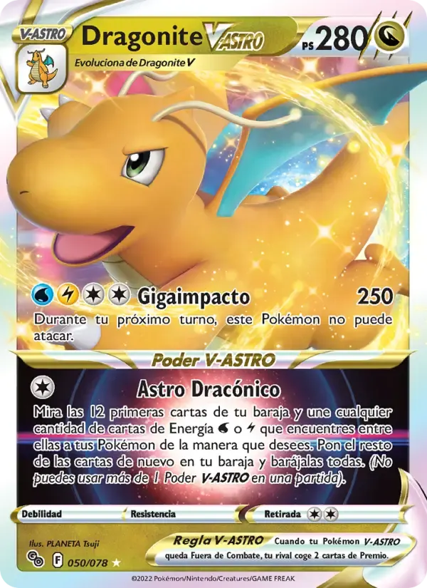 Dragonite V-ASTRO — Pokémon GO 50 Spanish Pokémon card