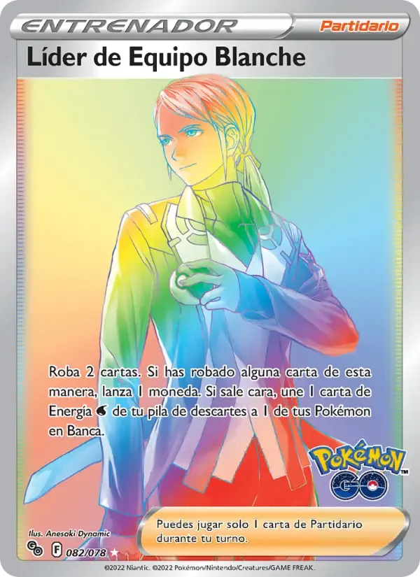 Líder de Equipo Blanche — Pokémon GO 82 Spanish Pokémon card