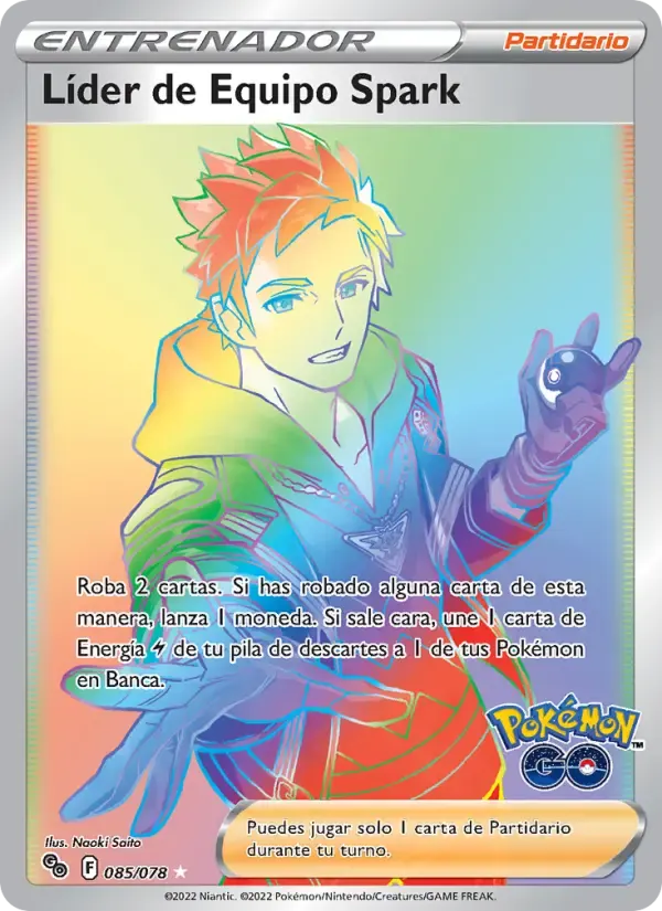 Líder de Equipo Spark — Pokémon GO 85 Spanish Pokémon card