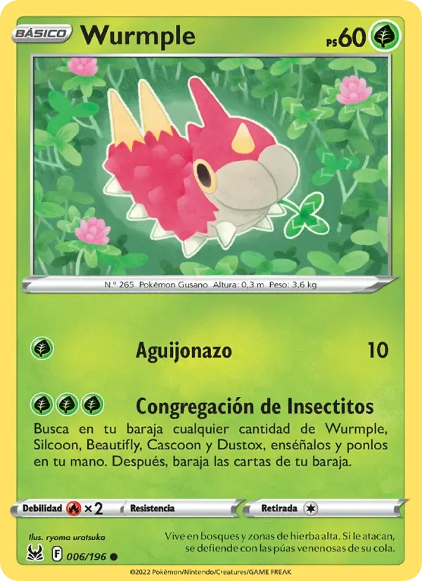 Wurmple — Origen Perdido 6 Spanish Pokémon card