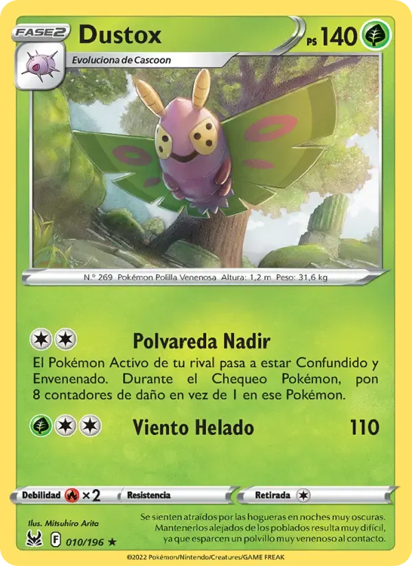 Dustox — Origen Perdido 10 Spanish Pokémon card