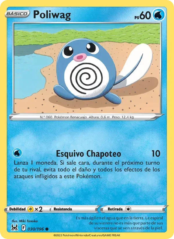 Poliwag — Origen Perdido 30 Spanish Pokémon card