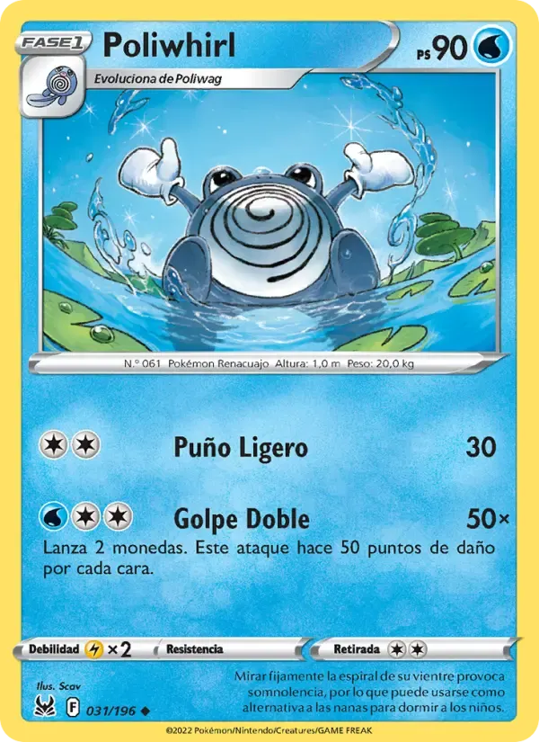 Poliwhirl — Origen Perdido 31 Spanish Pokémon card