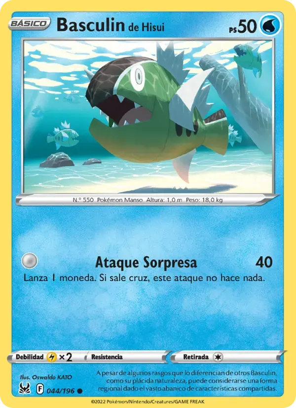 Basculin de Hisui — Origen Perdido 44 Spanish Pokémon card