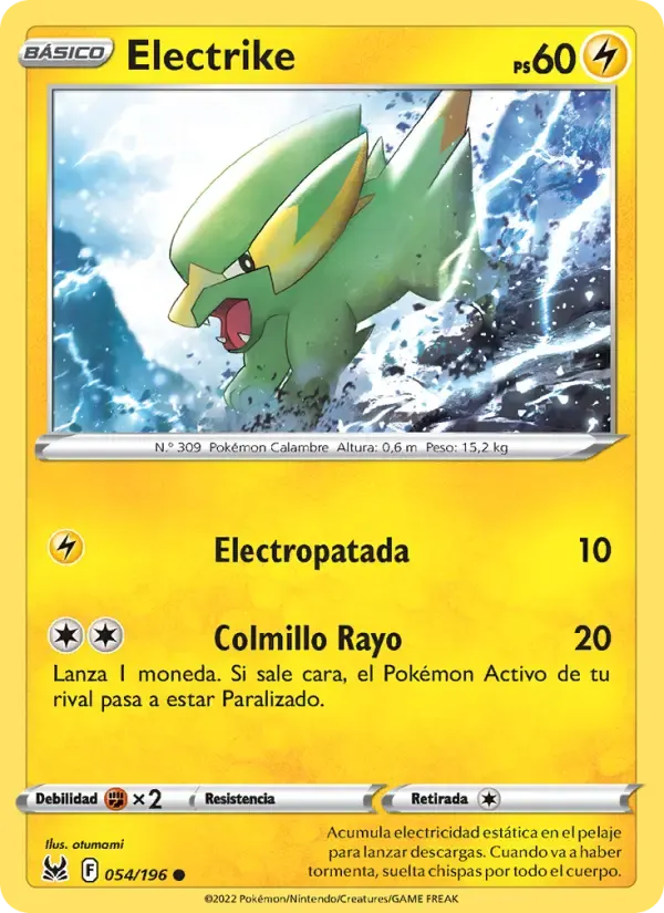 Electrike — Origen Perdido 54 Spanish Pokémon card