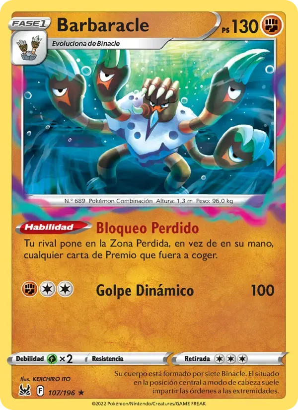 Barbaracle — Origen Perdido 107 Spanish Pokémon card