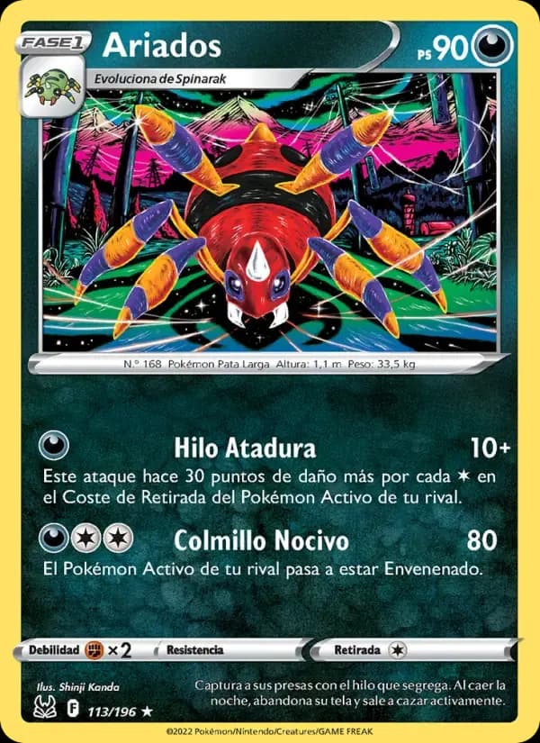 Ariados — Origen Perdido 113 Spanish Pokémon card
