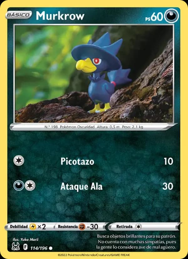 Murkrow — Origen Perdido 114 Spanish Pokémon card