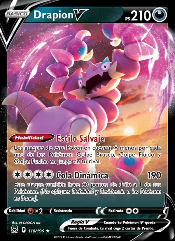 Drapion V — Origen Perdido 118 Spanish Pokémon card