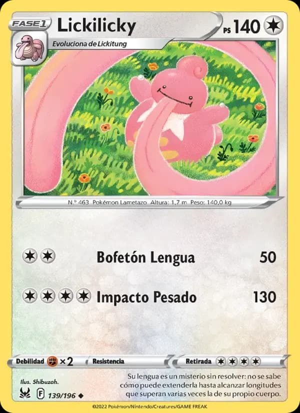 Lickilicky — Origen Perdido 139 Spanish Pokémon card