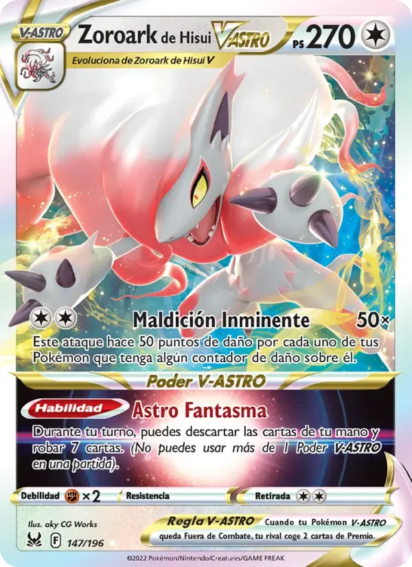 Zoroark de Hisui V-ASTRO — Origen Perdido 147 Spanish Pokémon card