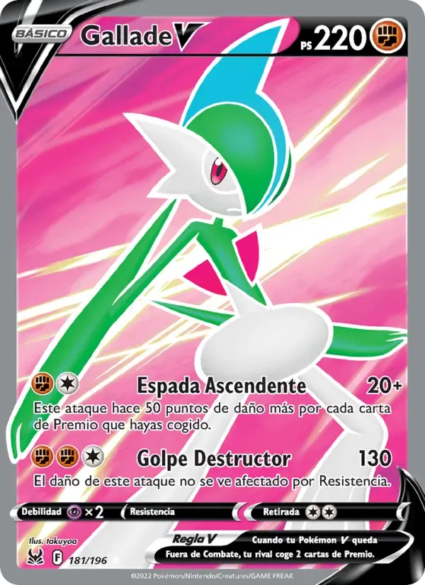 Gallade V — Origen Perdido 181 Spanish Pokémon card