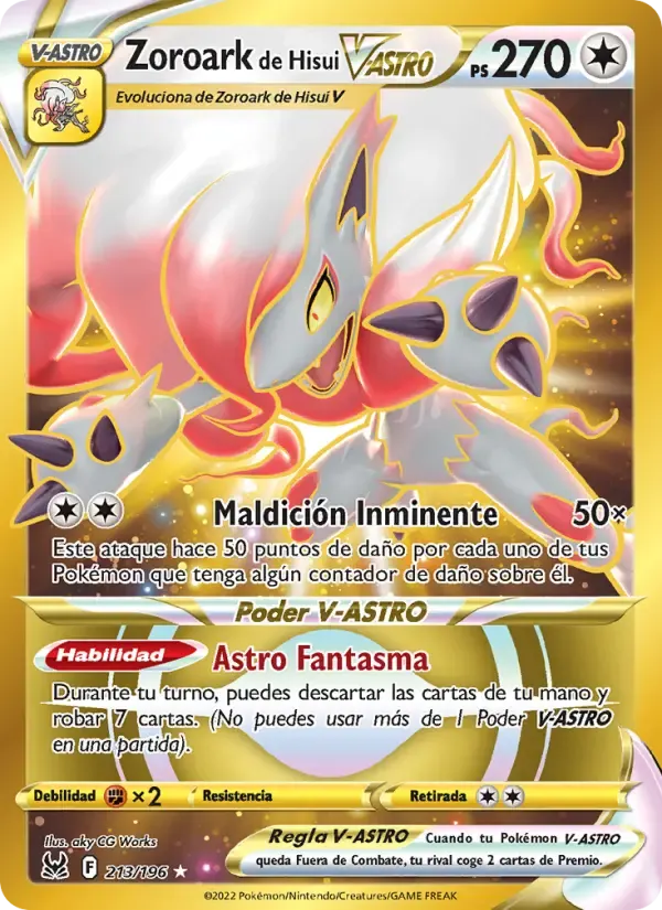 Zoroark de Hisui V-ASTRO — Origen Perdido 213 Spanish Pokémon card