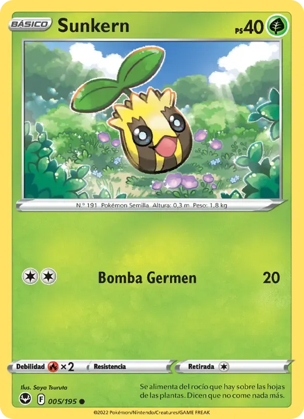 Sunkern — Tempestad Plateada 5 Spanish Pokémon card
