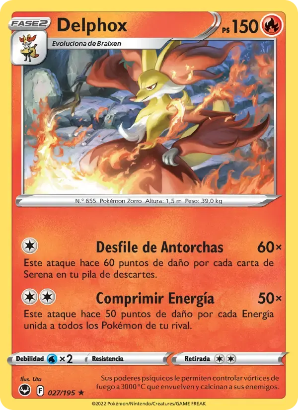 Delphox — Tempestad Plateada 27 Spanish Pokémon card