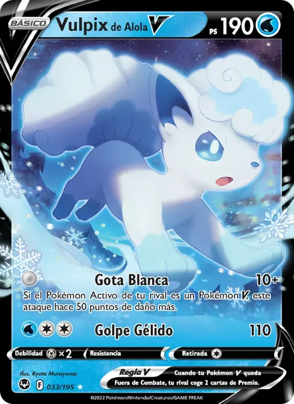 Vulpix de Alola V — Tempestad Plateada 33 Spanish Pokémon card