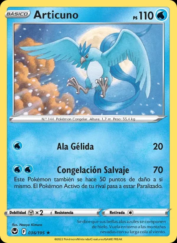 Articuno — Tempestad Plateada 36 Spanish Pokémon card