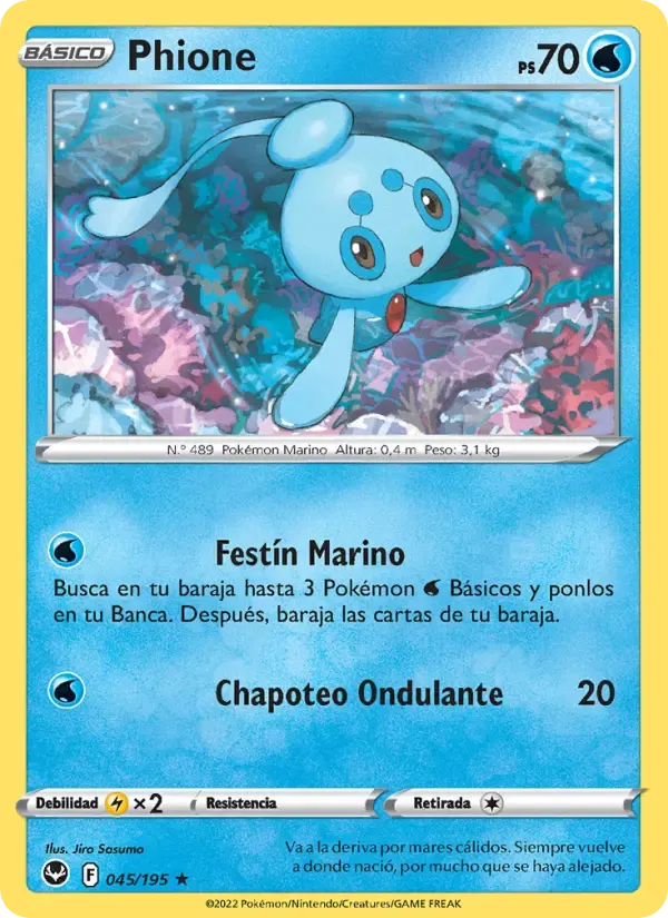 Phione — Tempestad Plateada 45 Spanish Pokémon card