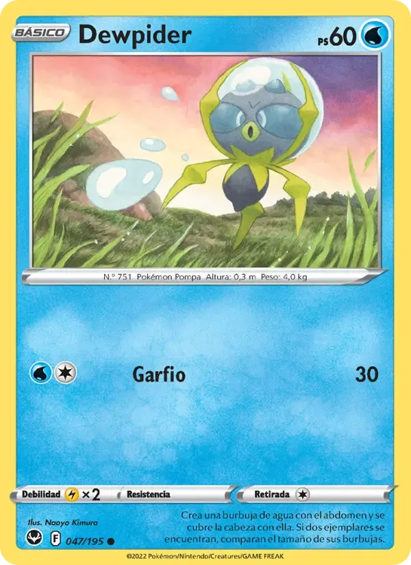 Dewpider — Tempestad Plateada 47 Spanish Pokémon card