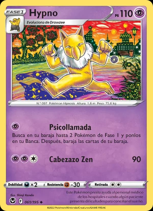 Hypno — Tempestad Plateada 61 Spanish Pokémon card