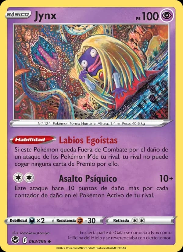 Jynx — Tempestad Plateada 62 Spanish Pokémon card
