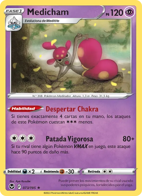 Medicham — Tempestad Plateada 73 Spanish Pokémon card