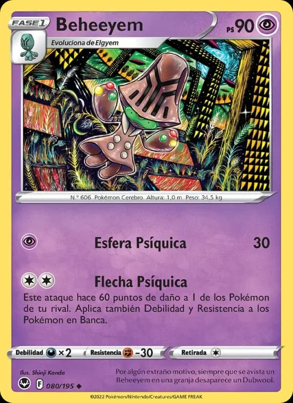 Beheeyem — Tempestad Plateada 80 Spanish Pokémon card