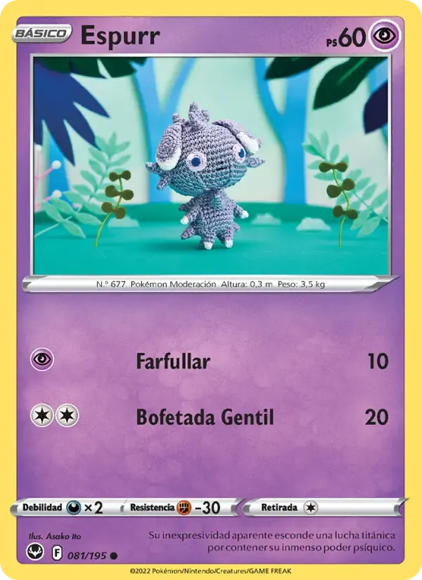 Espurr — Tempestad Plateada 81 Spanish Pokémon card