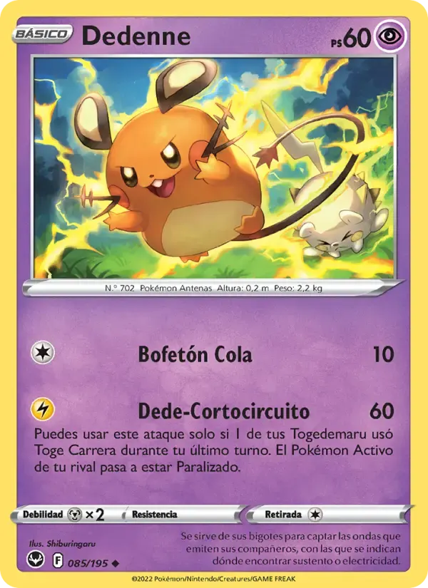 Dedenne — Tempestad Plateada 85 Spanish Pokémon card