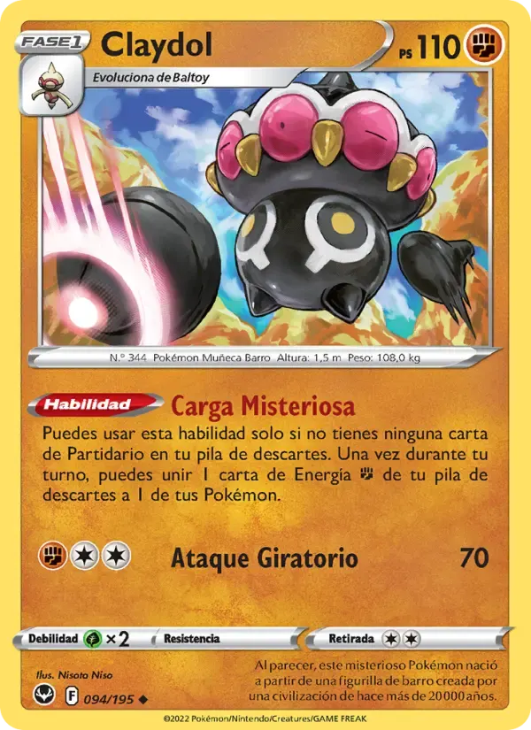Claydol — Tempestad Plateada 94 Spanish Pokémon card