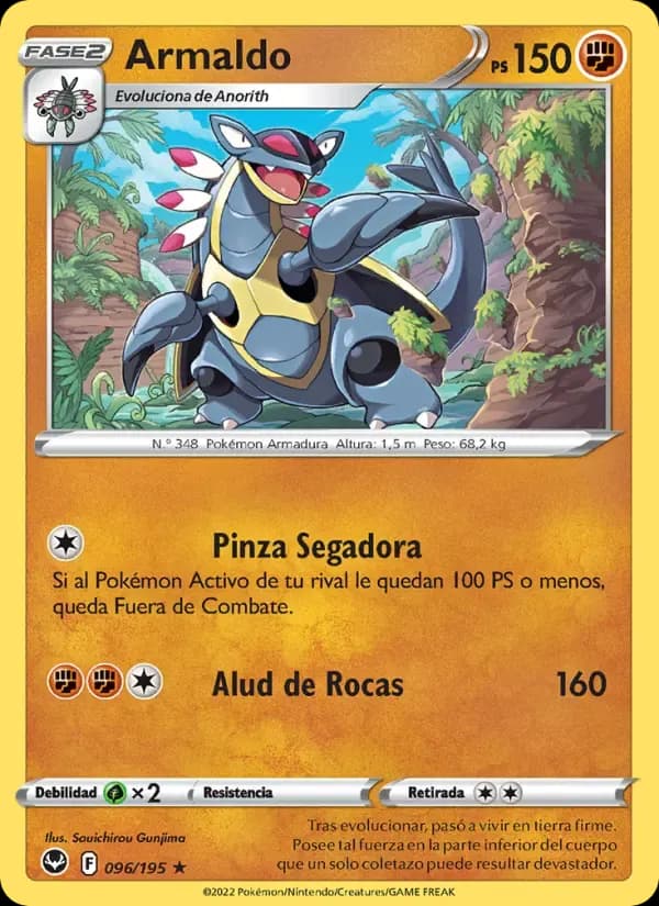 Armaldo — Tempestad Plateada 96 Spanish Pokémon card