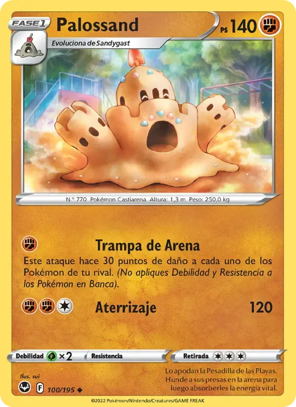 Palossand — Tempestad Plateada 100 Spanish Pokémon card