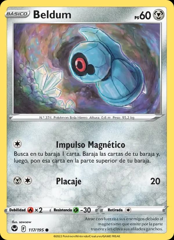 Beldum — Tempestad Plateada 117 Spanish Pokémon card