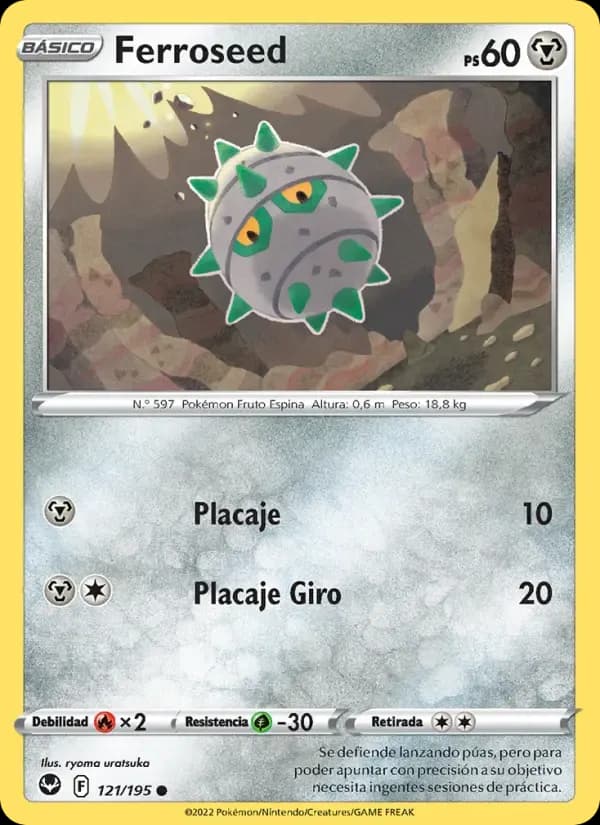 Ferroseed — Tempestad Plateada 121 Spanish Pokémon card