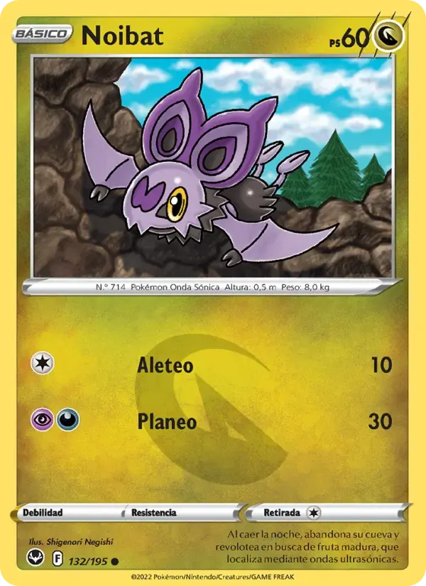 Noibat — Tempestad Plateada 132 Spanish Pokémon card
