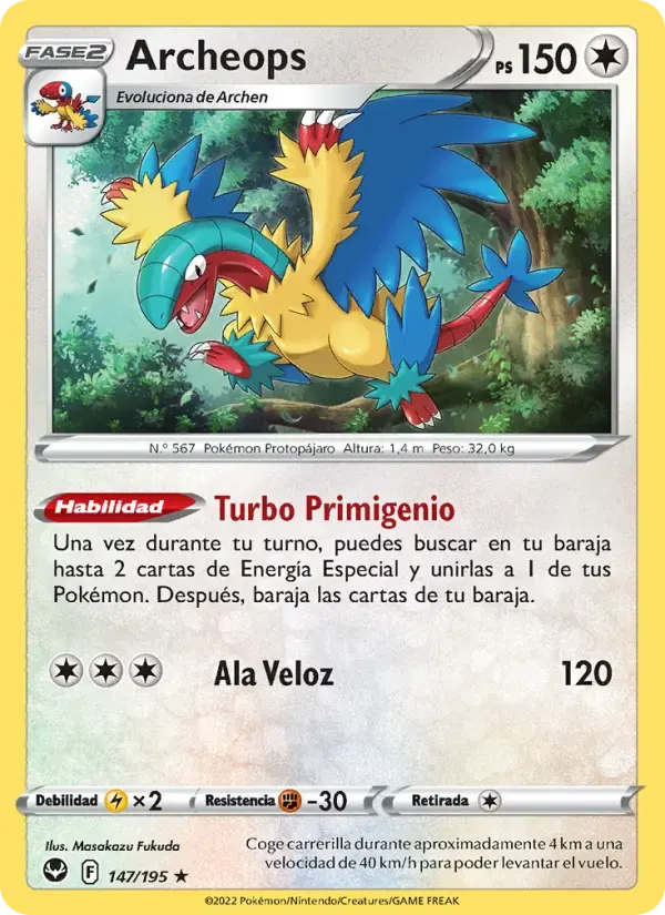 Archeops — Tempestad Plateada 147 Spanish Pokémon card